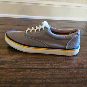 Sperry Striper Grey/Navy/Yellow - 9.5 Mens